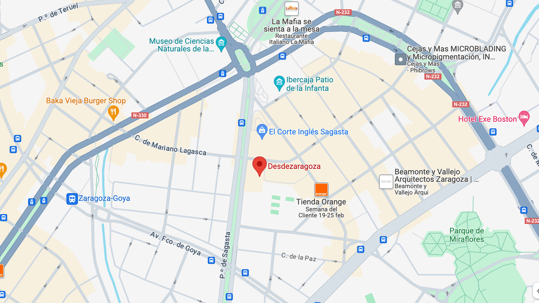 Mapa con la localización de Desdezaragoza